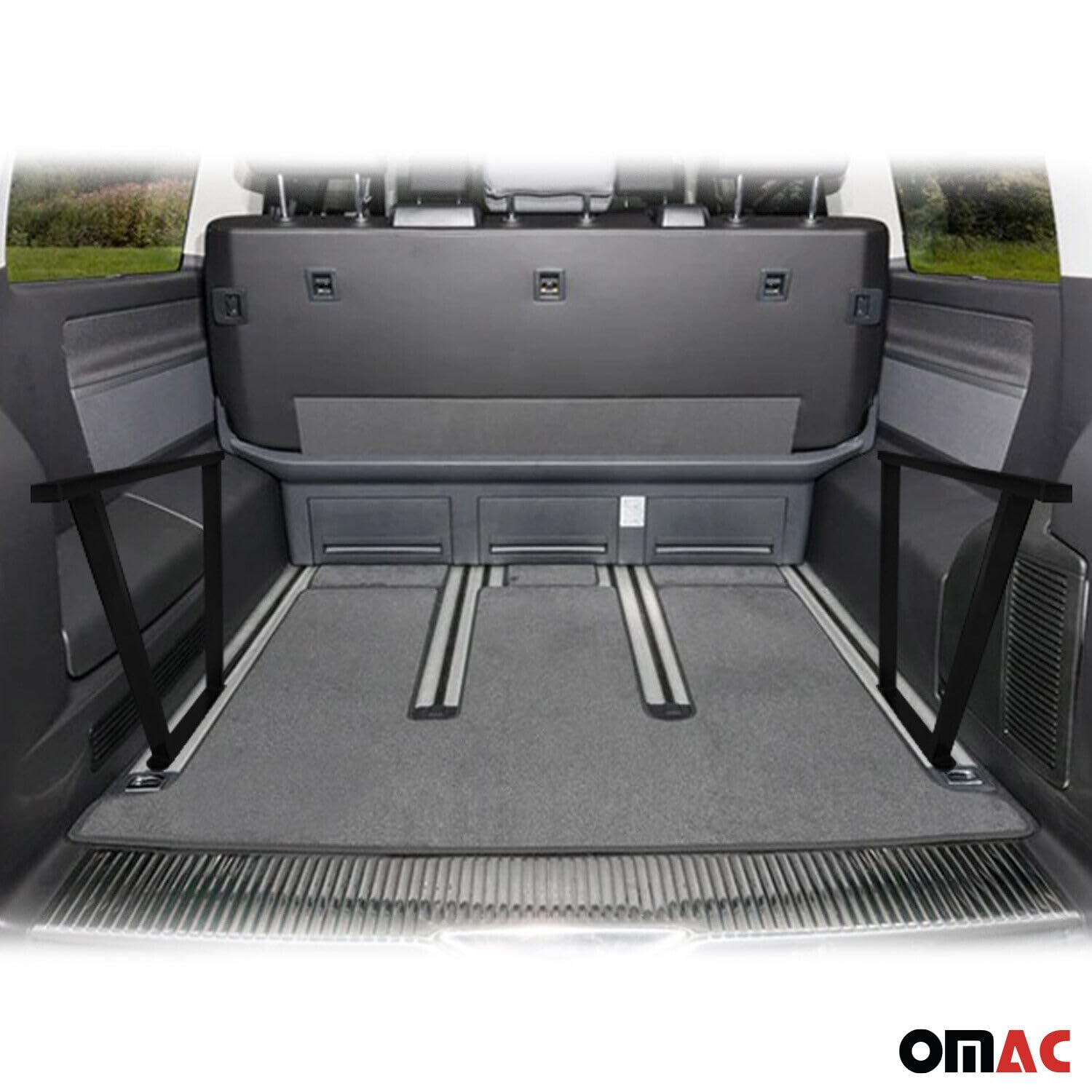 OMAC Multiflexboard Schienen 2X Compatible con VW T5 Multivan 2003-2015 con Unterlage Tornillos