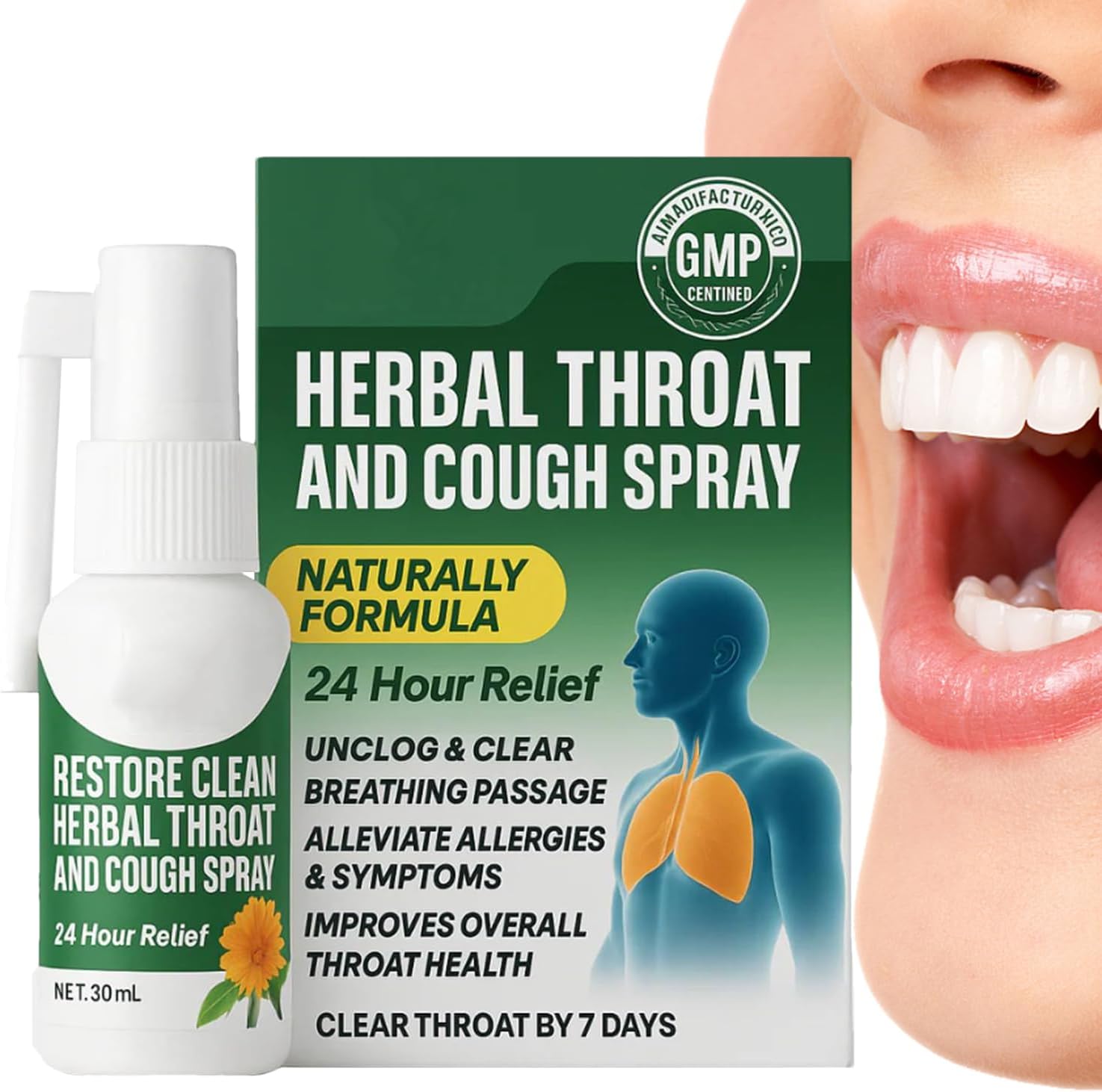 Throat Spray for Cough – Immune Support Supplement – Lung Cleansing Sprays – for Women Men Kids Boys Girls Adults Teens Traveling Business Trip