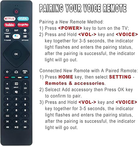 Miniatura 4 de Reemplazo de control remoto de voz RF402A-V14 para Philips Android TV 43PFL5604F7 43PFL5704F7 50PFL5604F7 50PFL5704F7 55PFL5604F7 55PFL5704F7