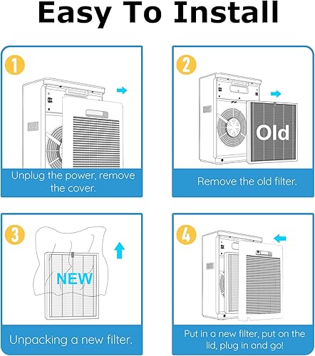 Miniatura 9 de Filtro de repuesto para purificador de aire G3 A3 para AMEIFU, compatible con AME G3 Sferf-30 (FXAP2W), VEWIOR A3 y Tailulu HQZZ-260, filtro HEPA 3