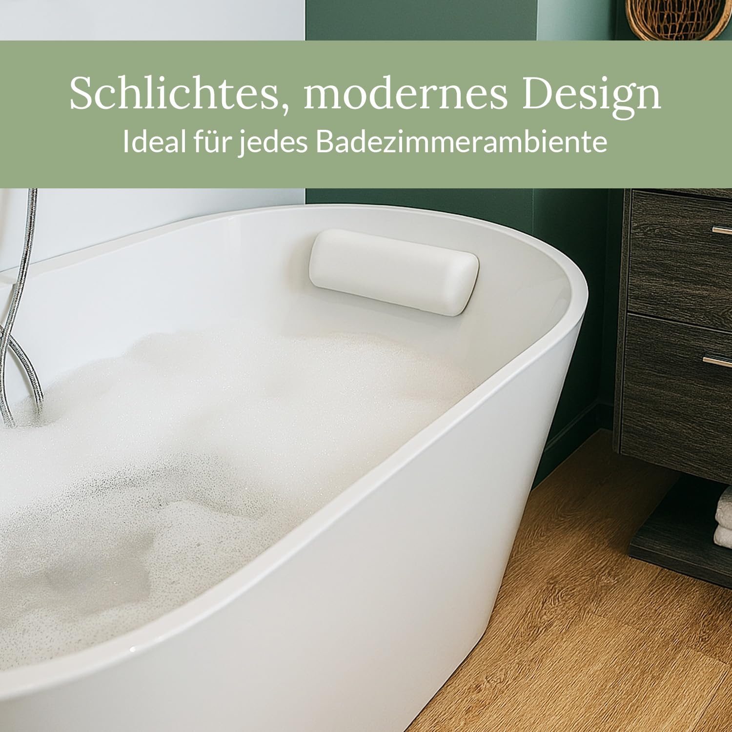 Wannenkissen für Badewanne 2er Pack – Ergonomisches Nackenkissen mit starkem Halt für Nacken & Rücken – Hygienisch & Pflegeleicht – Flexibel platzierbar – Ideal für Whirlpool & Entspannung