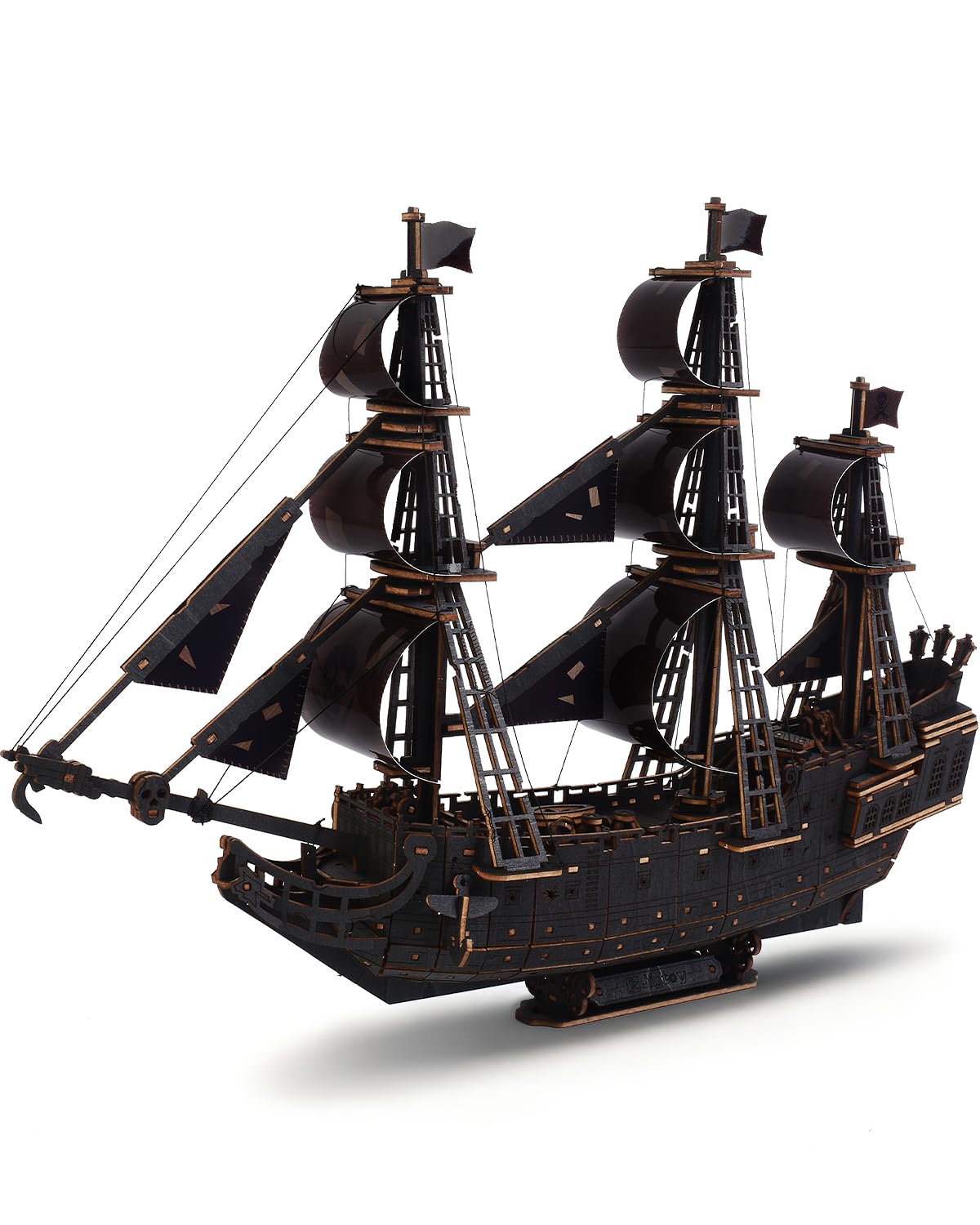 Amazon.co.jp: ブラック海賊船3D木製パズル 大人用 - モデル愛好家への