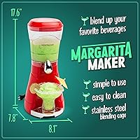 Vista 2 de Nostalgia Margarita Machine - Licuadora para batidos, margaritas, daiquiris y granizados, color rojo, 64 onzas
