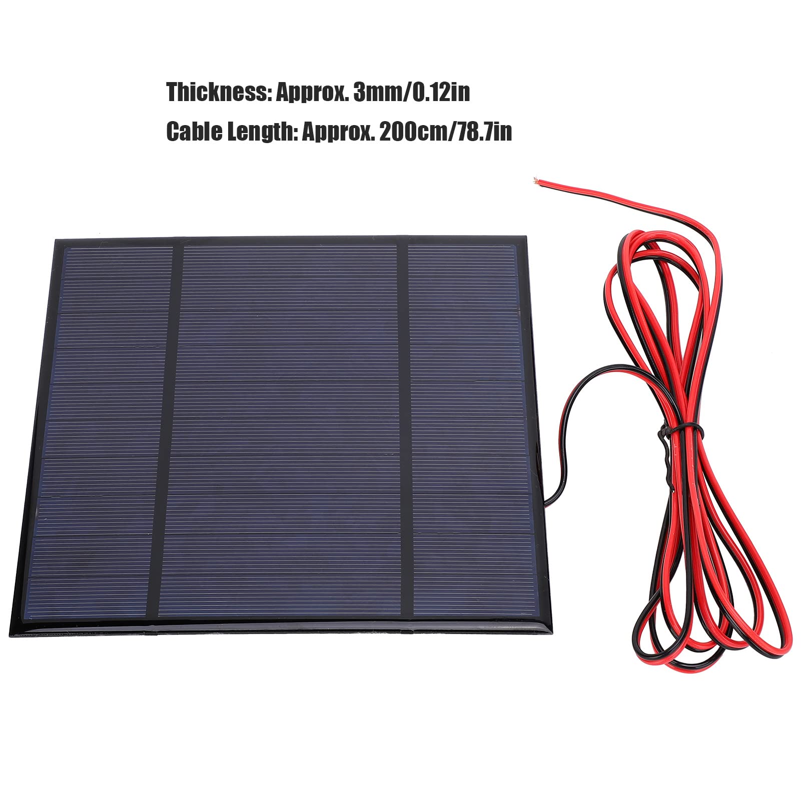 Mini-Solarpanel 5 V 4,5 W, Solarzellen-Polysilizium-Solarstromplatine mit 78,7-Zoll-Kabel für den Außenbereich, 165 X 165 Mm/6,45 X 6,45 Zoll