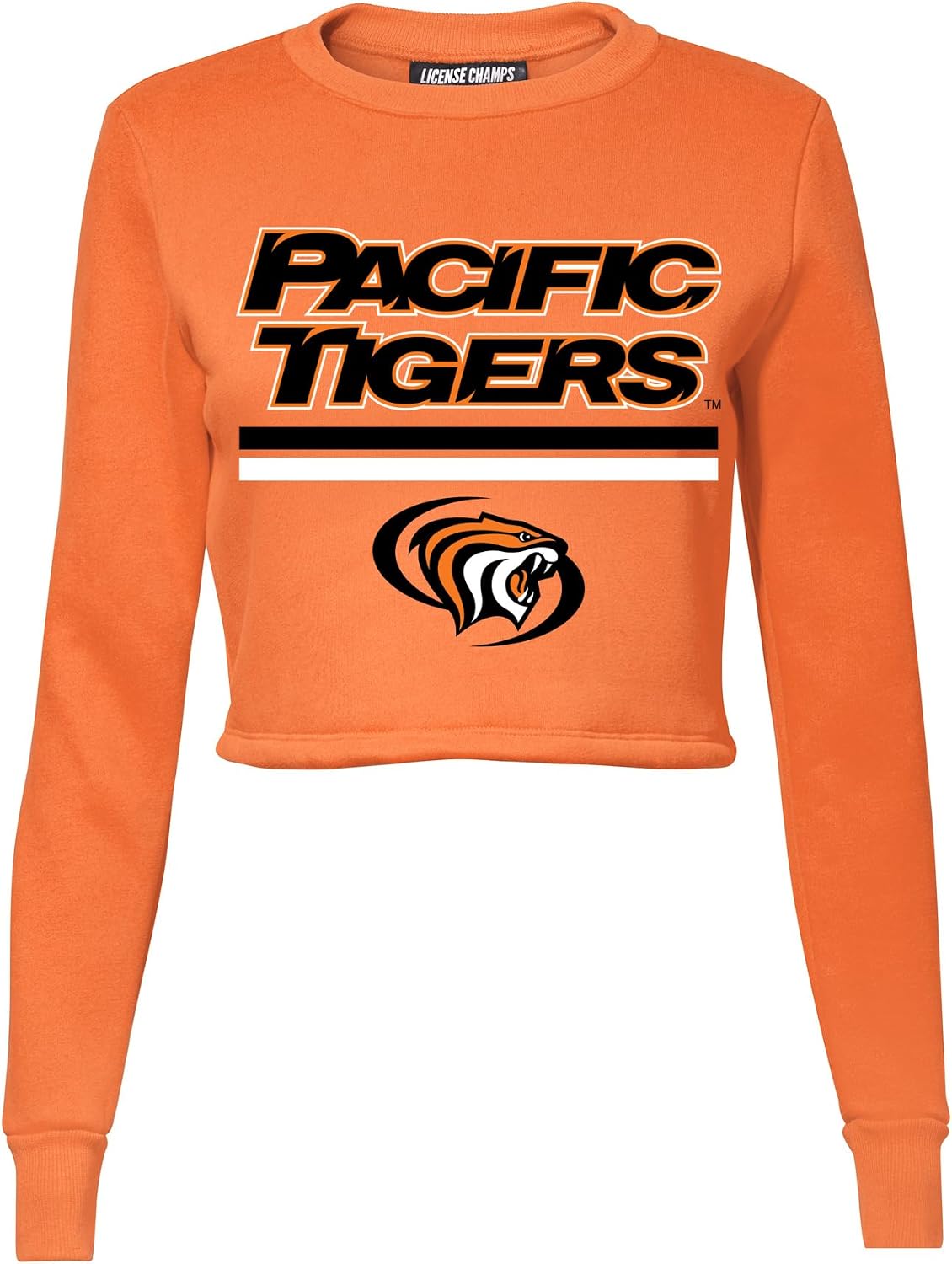 License Champs Women Cropped Sweatshirt | Long Sleeves Pullover Fleece Crop Tops | Official NCAA Game Day Merchandise