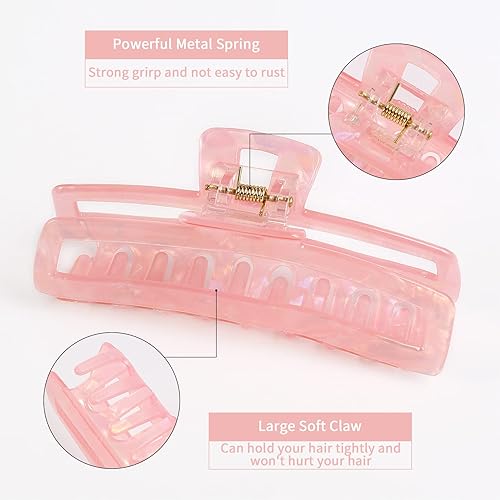 Miniatura 5 de Jayongnee - Pinzas de pelo grandes y antideslizantes para mujeres y niñas, pinzas de sujeción fuerte para cabello finomedio grueso