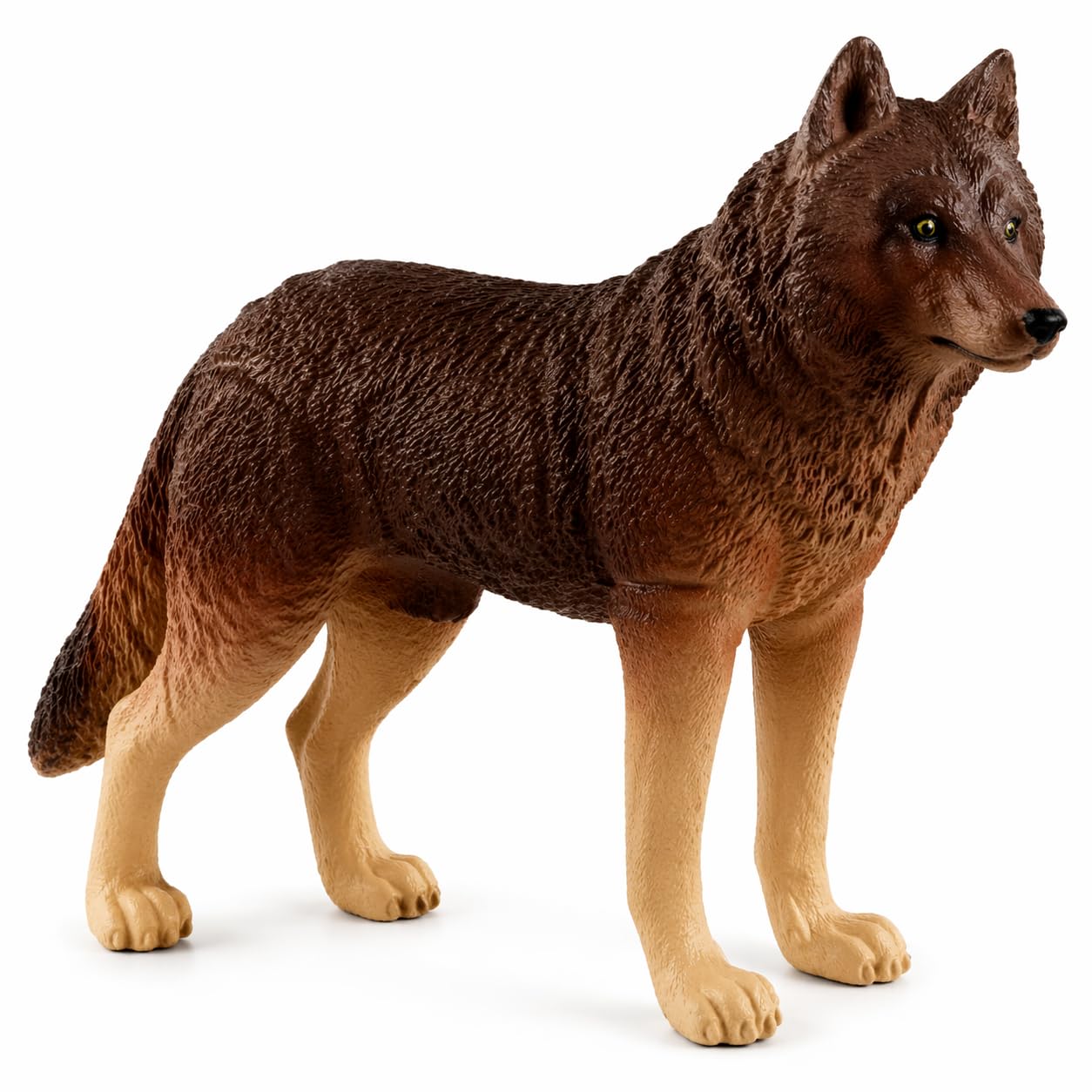 Wolf Toy for Kids | Realistic Wolf Animal Figure | Wild Animal Toy for Boys & Girls | Durable Plastic Pretend Play Toy | Educational Wildlife Learning Toy | Brown | 35 x 10 x 20 cm-image-47
