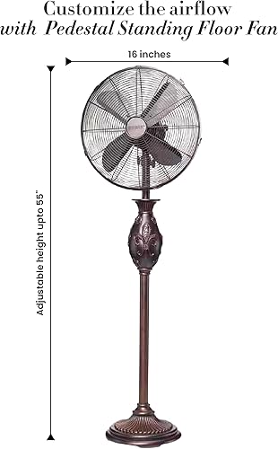 Vista 2 de DecoBREEZE Makani ventilador pedestal 16 pulgadas 3 velocidades oscilante ventilador de pie