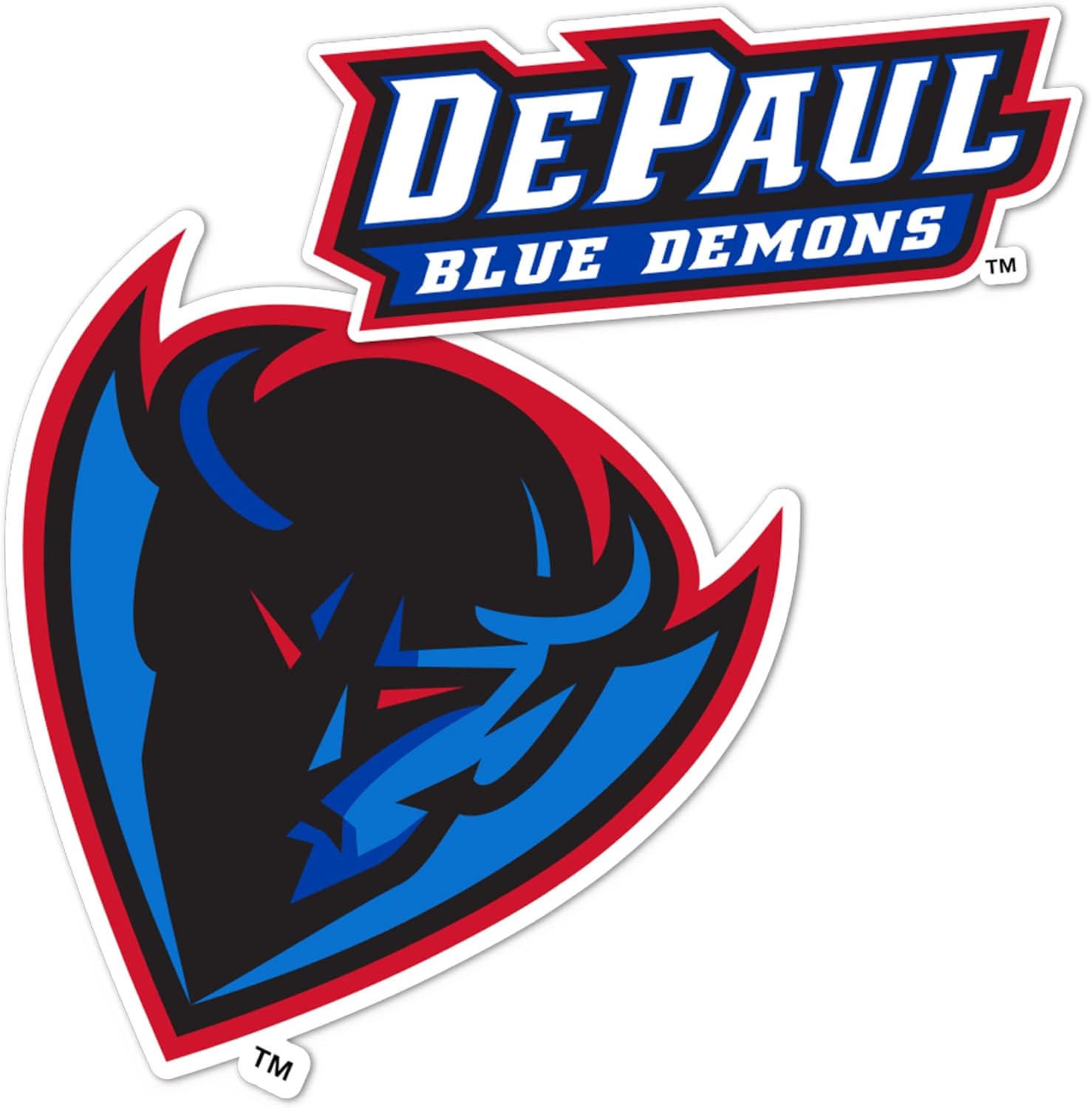 Desert Cactus DePaul University Sticker Blue Demons Vinyl Decal Laptop Water Bottle Car Scrapbook (4 Inch Set V1)