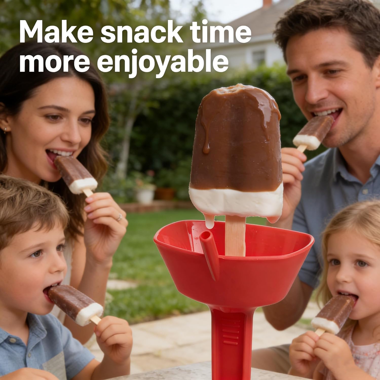 5 Piezas Soporte para Helado Antigoteo, Soporte Antigoteo para Paletas con Pajita, Reutilizable, Ideal para Helados, Paletas y Golosinas Congeladas, Perfecto para Fiesta de Verano