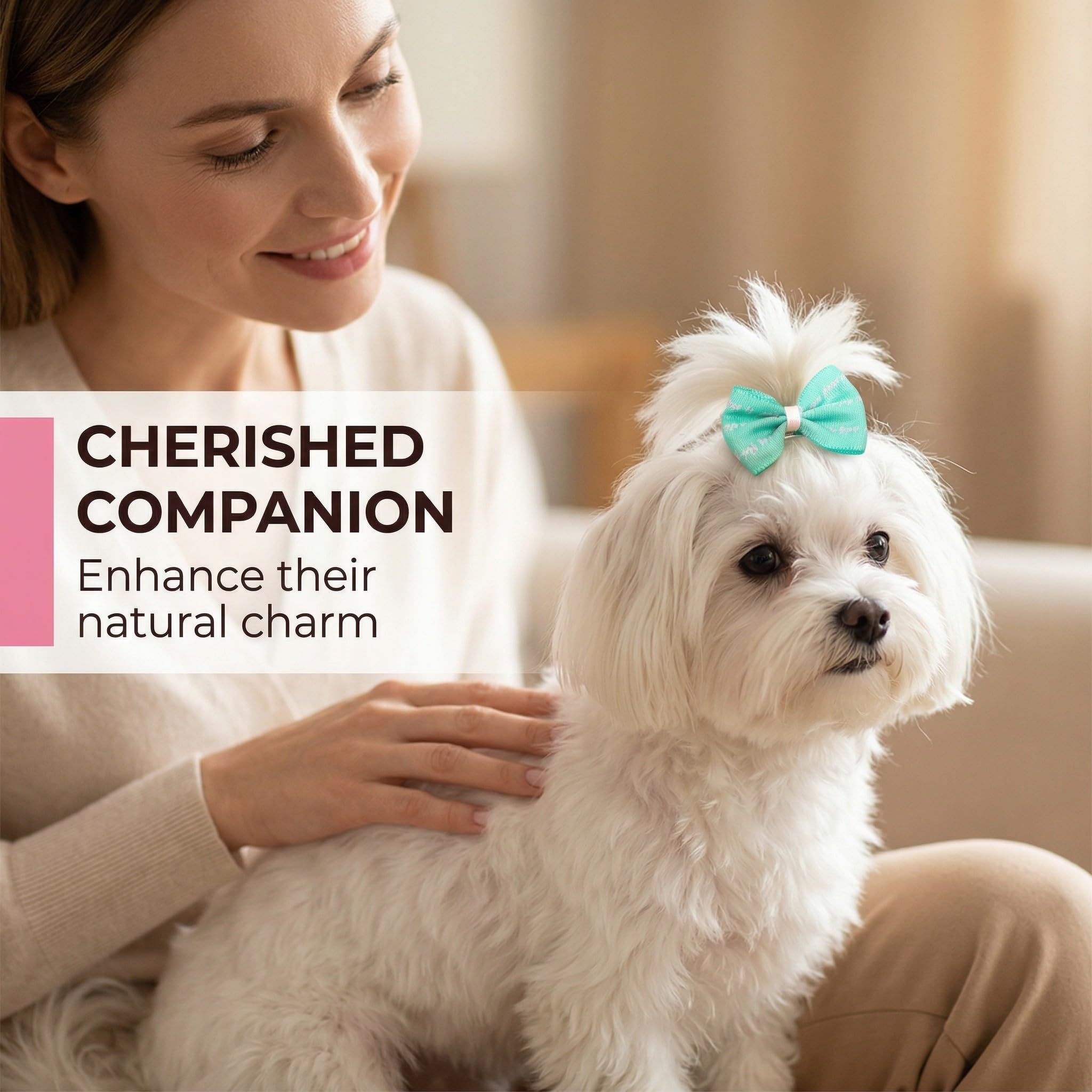 Fiocchetti per Capelli di Cani 15 Pezzi Fiocchi Cani con Elastici in Gomma