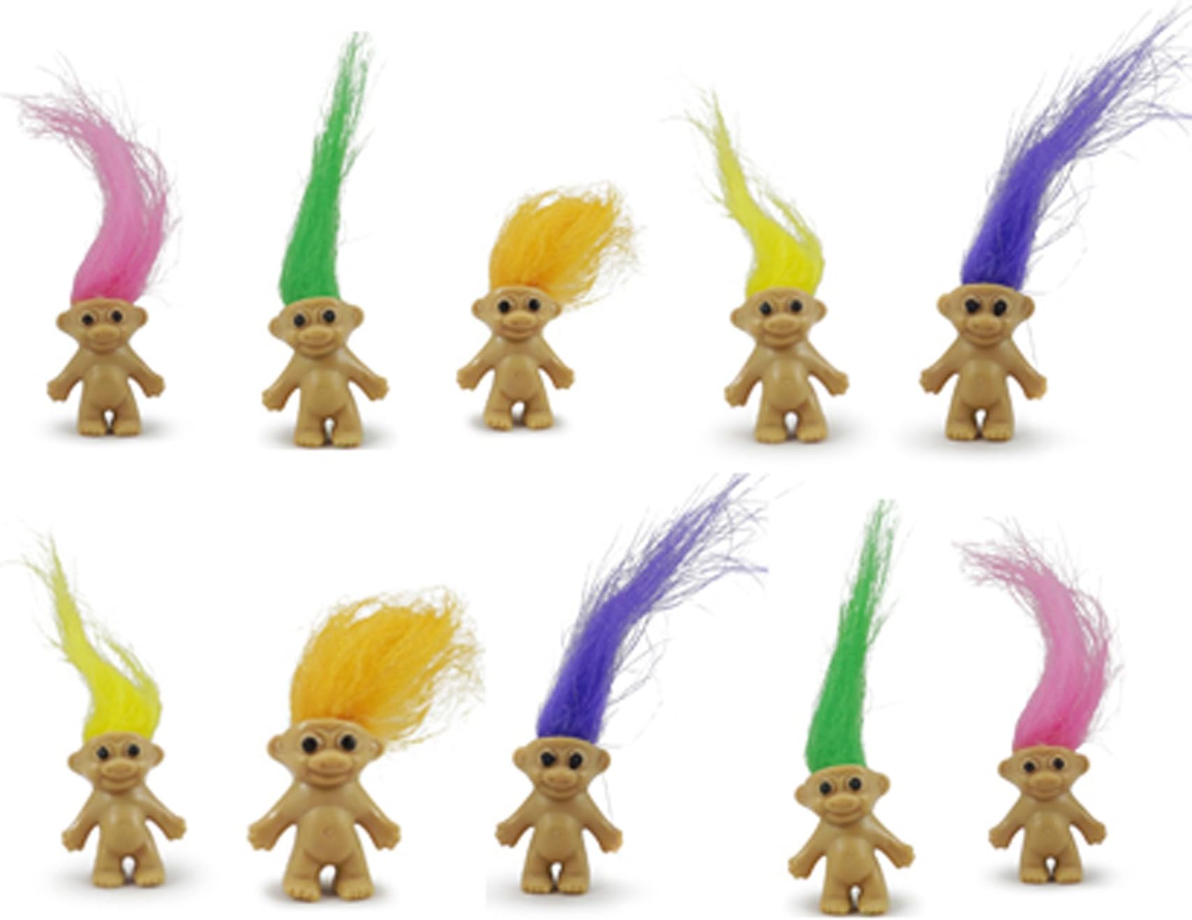 80s Party Table Decorations Ten Mini Trolls 2cm tall Super cute