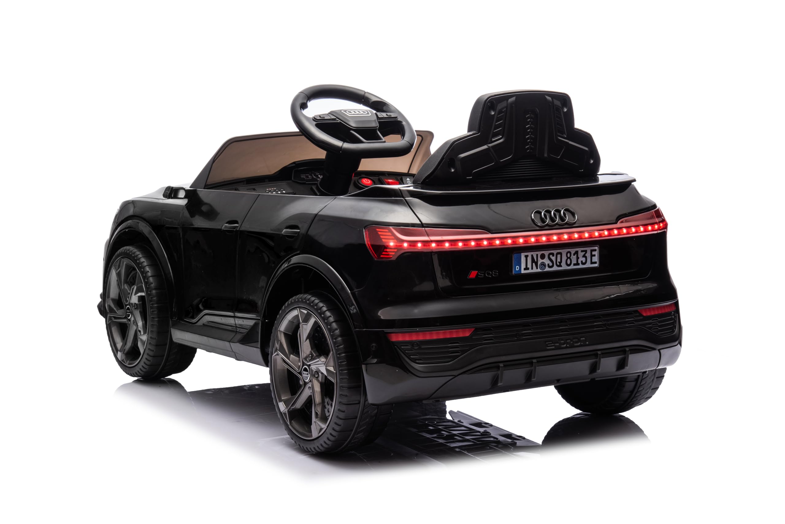 FINOOS Voiture électrique Enfants A.UDI SQ8 e-tron 12V télécommande 2,4GHz Noir