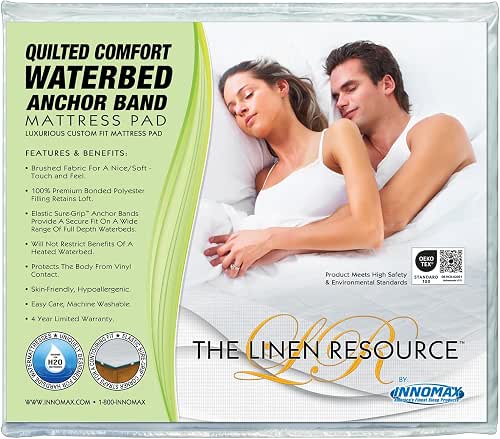 INNOMAX The Linen Resource Quilted Comfort Waterbed Anchor Band Custom