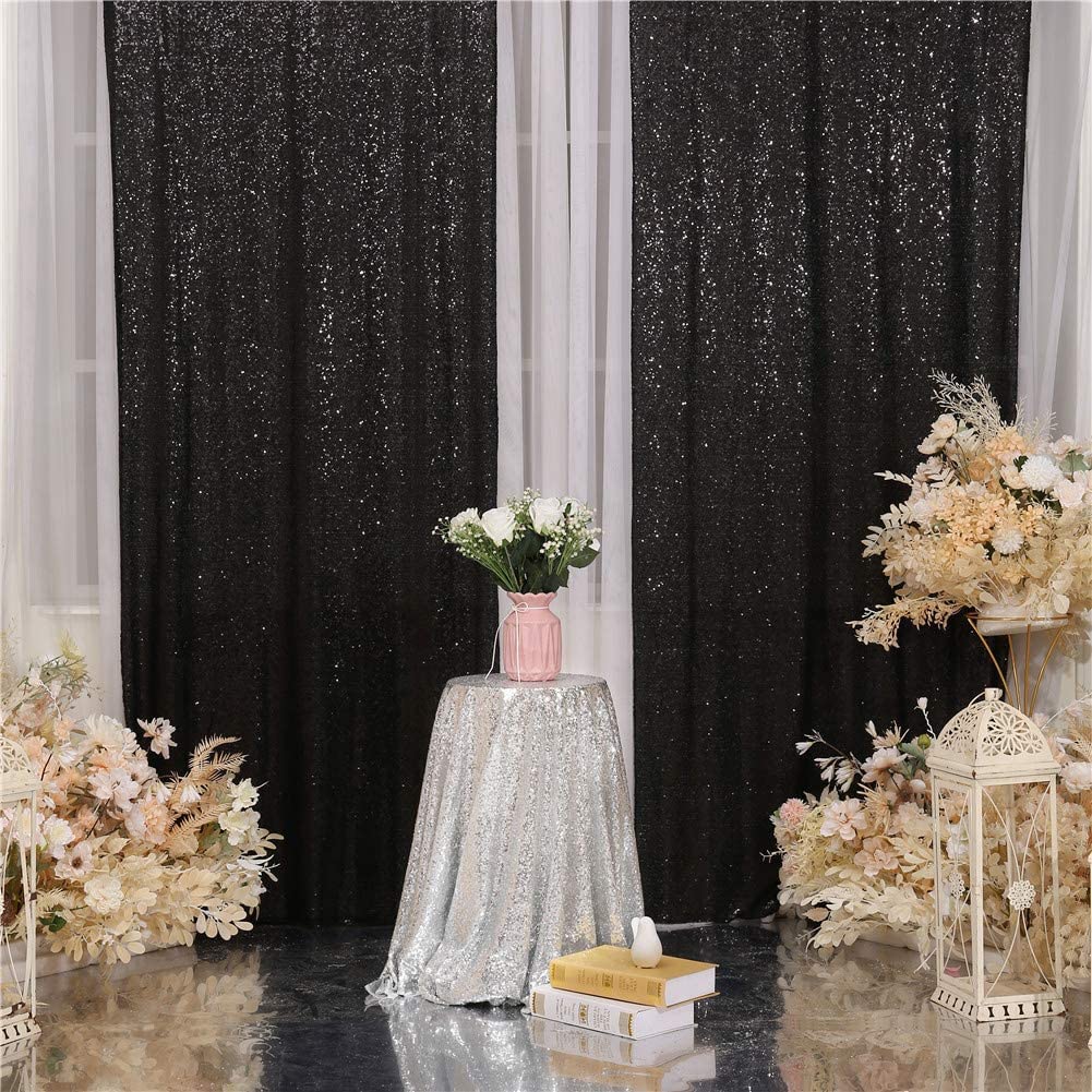 2Pieces Sequin Backdrop 2ftx8ft(60x243cm) Shiny Seamless Photo Booth Curtain for Party Wedding Decoration Photo Background, Iridescent — view 103