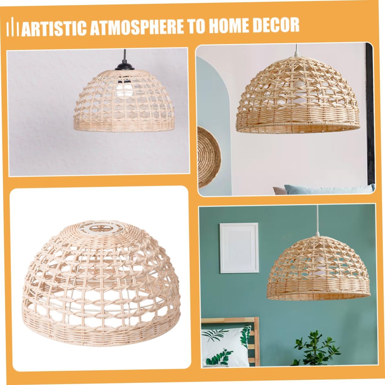 Mipcase Pendant Lampshade Replacement Retro Ceiling Lamp Shade Chandelier Shades Woven Design