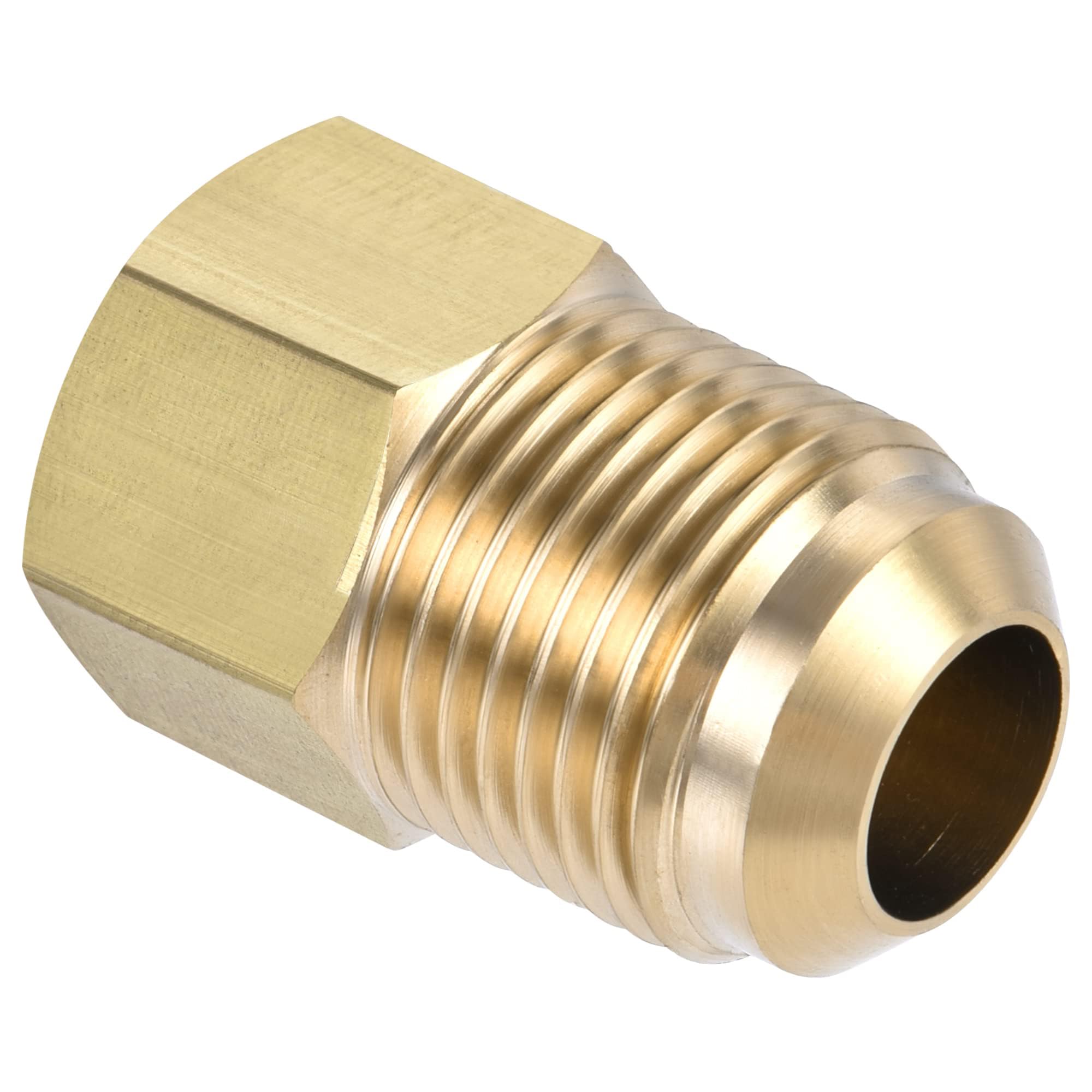 MACHSWON Brass Pipe Fitting, 1/2 SAE Flare Male 1/4 SAE Female Thread, Tubing Adapter Hose Connector for Air Conditioner Refrigeration, 2pcs