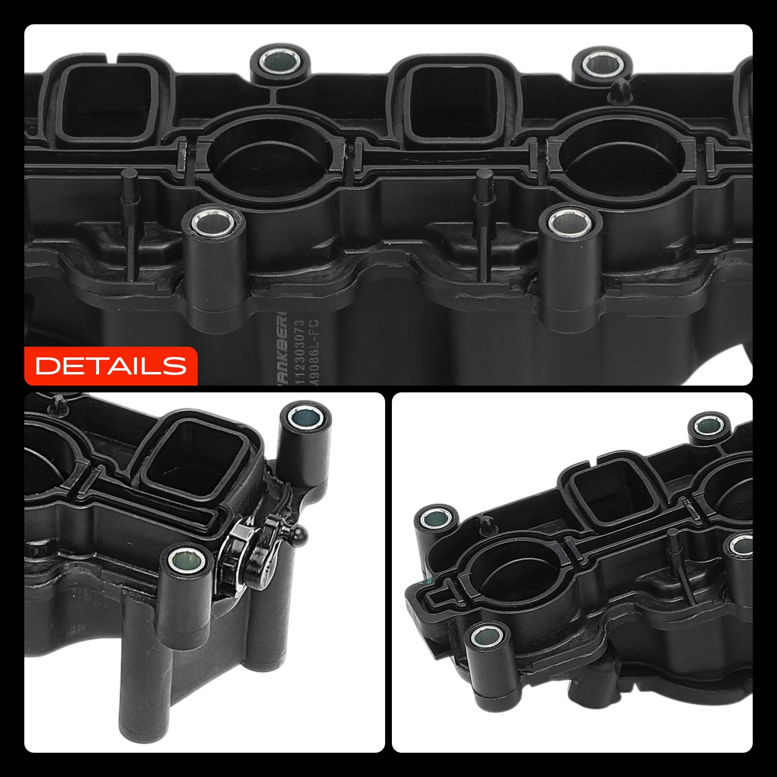 2 x kolektor ssący z pierścieniem uszczelniającym, kompatybilny z A4 A4 Avant 8K2 B8 A5 8T3 8TA 2,7L 3,0L 2007-2012 059129711BF