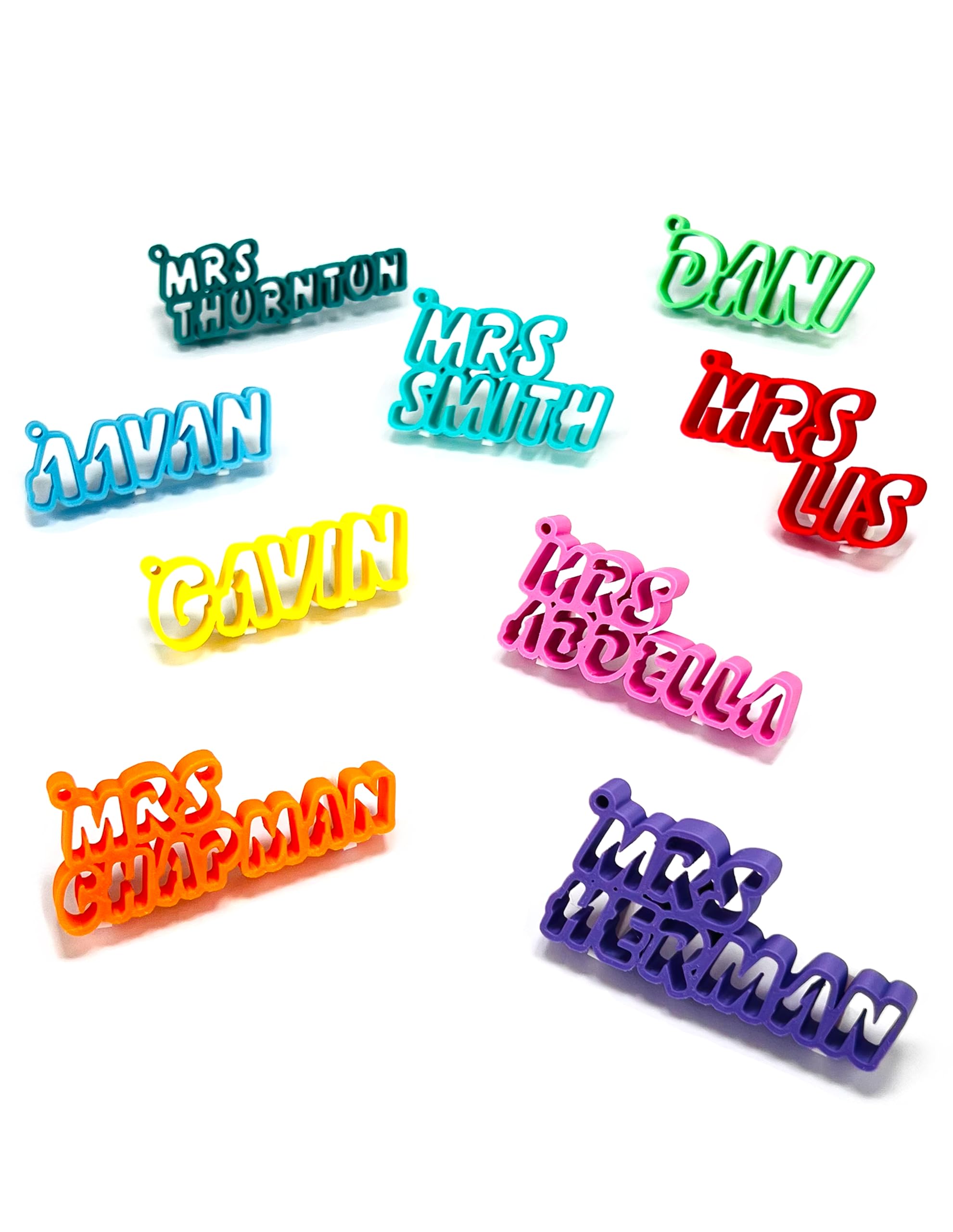 Personalized Name Keychain – Custom 3D Printed Bag Tag, Durable Luggage ID, Backpack Name Label for Kids, Students, Water Bottles, Travel, Gift