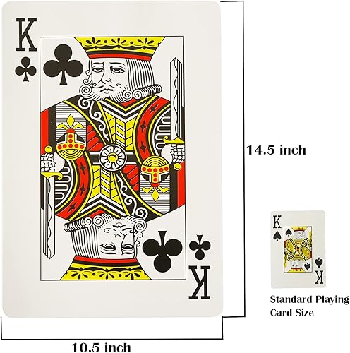 Miniatura 8 de Yuanhe Cartas de juego gigantes grandes y grandes baraja de cartas de gran tamaño póquer enorme para decoraciones de fiesta de casino 5 x 7 pulgadas