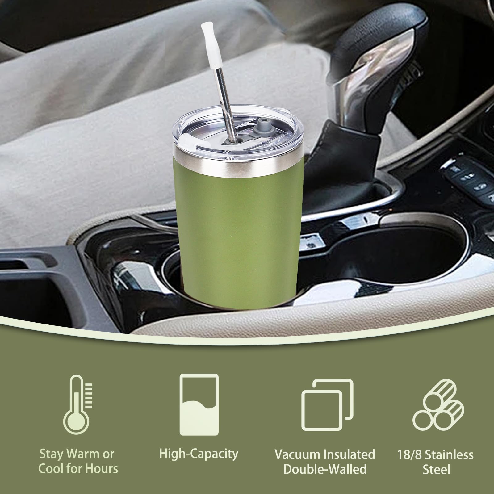 Tazza da viaggio riutilizzabile, isolante, isolamento sottovuoto