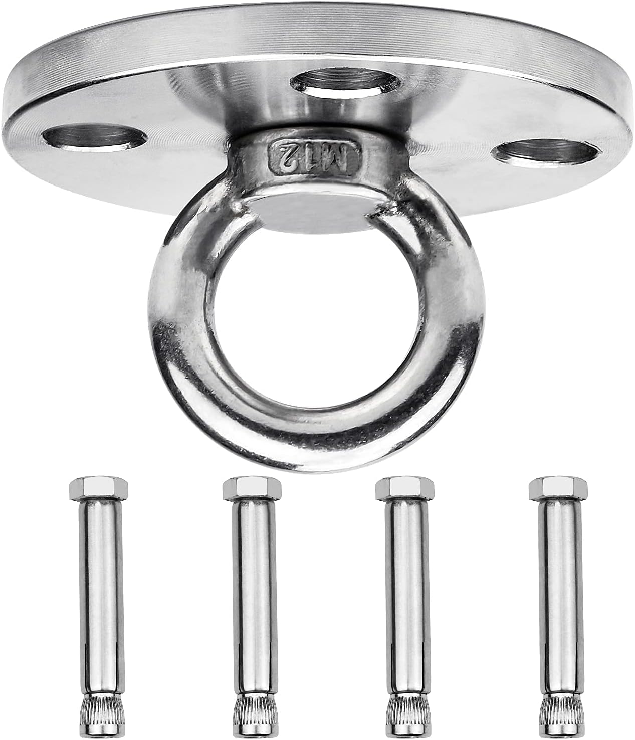 Heavy Duty Swing Hanger Hooks, Stainless Steel Swing Set Accessories 360° Swivel Wall Ceiling Mount Bracket with Screw Bearable 500kg for Yoga Hammock Chair Sandbag, Swing Sets