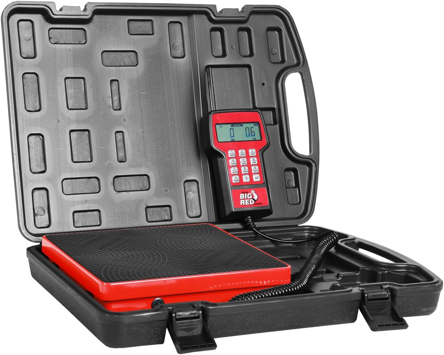 Big RED Upgraded Refrigerant HVAC Freon Scale: LCD Screen, 5g High Precision Electronic Refrigerant, Charging Weight Scale with Portable Case, 4 Measurement Unit Options - 220lb