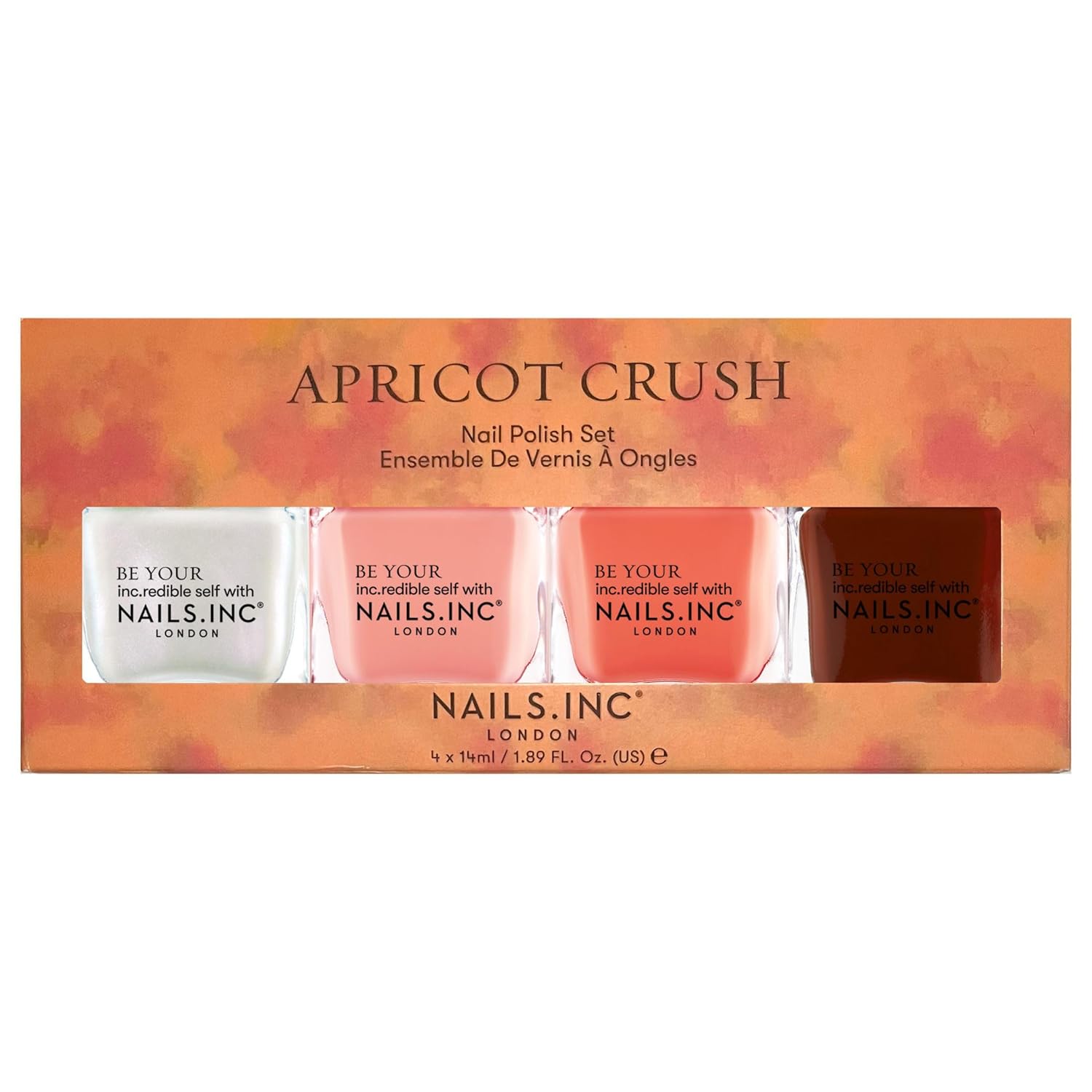 Nails Inc Apricot Crush Nail Polish Set, Multicolor, Glossy, No Chip, Long Lasting, Quick Dry, Air Dry, Professional Manicures & Pedicures, Fingernails & Toenails, Vegan Nail Polish Quad, 4 Piece Set - Image 7