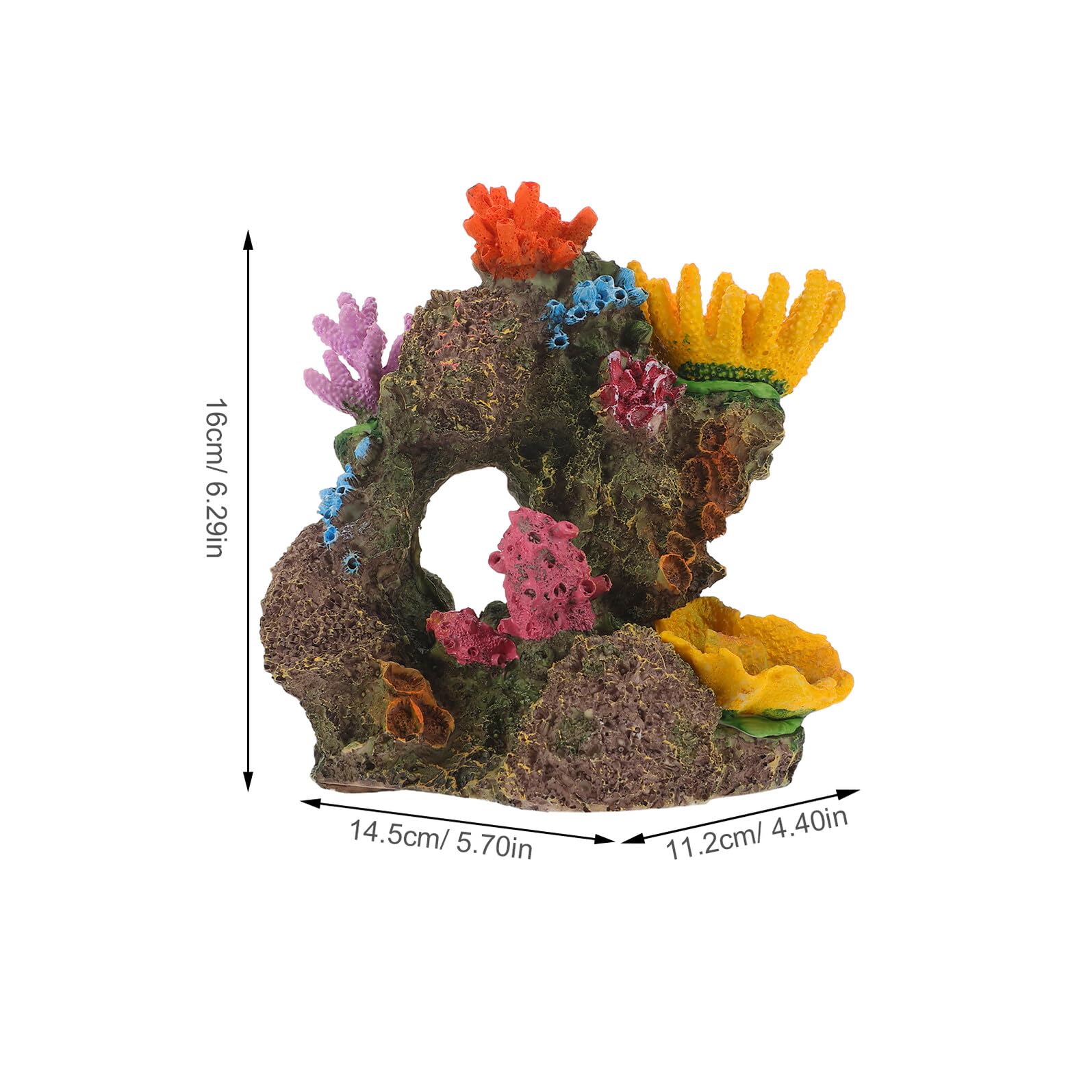 SHINEOFI Decoración de Acuario Coral Artificial Grande Escultura Decorativa de Resina con Refugio y Cueva para Paisaje Acuático Ornamento Simulación Rama de Coral para Tanque de Peces