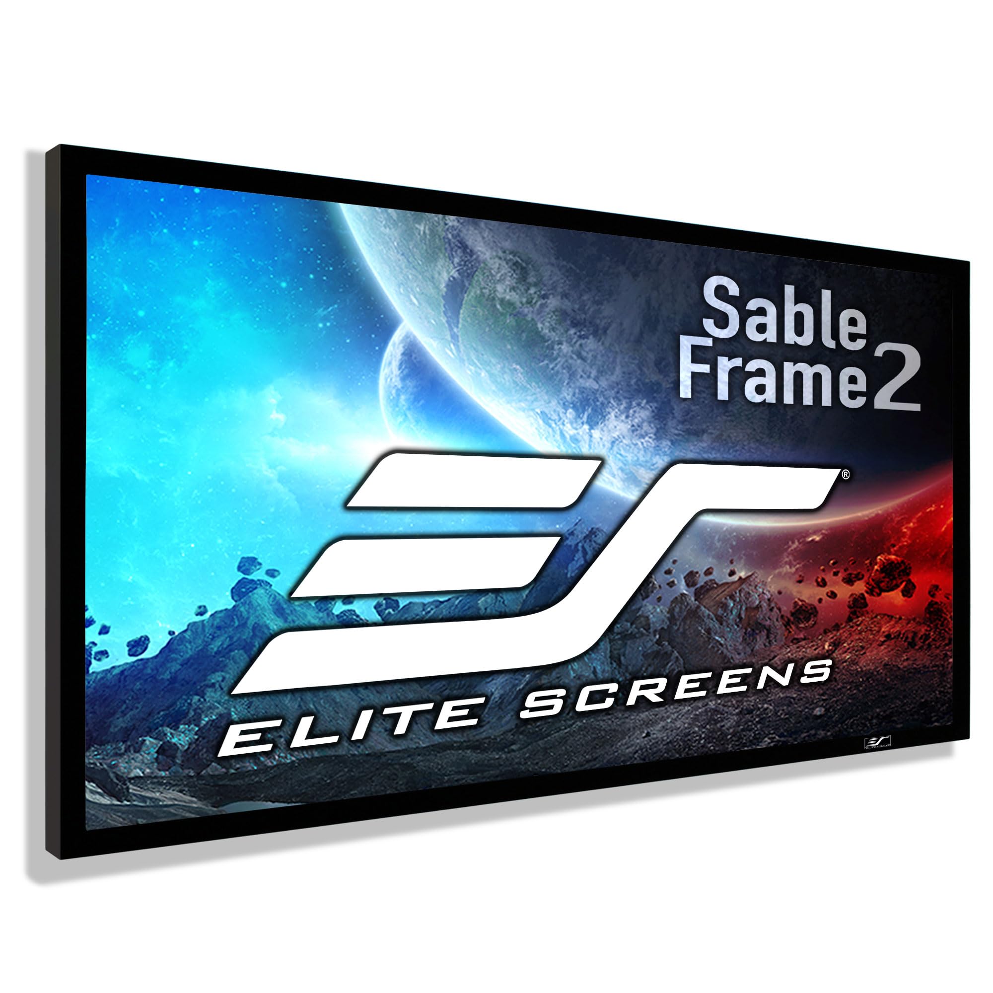 Elite Screens Sable Frame 2 Series, 100-inch Diagonal 16:9, Active 3D 4K Ultra HD Ready Fixed Frame Home Theater Projection Projector Screen, ER100WH2