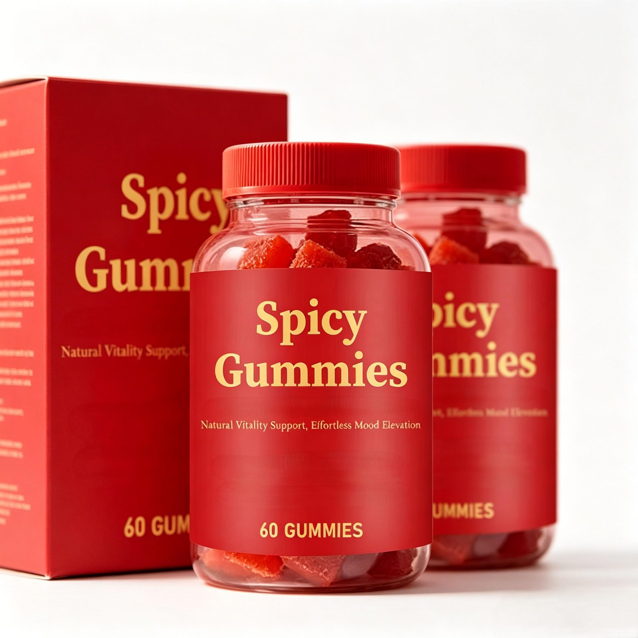 Scharfe Gummibärchen, scharfer Pfirsichgeschmack, 60 Stück (2 Packungen)