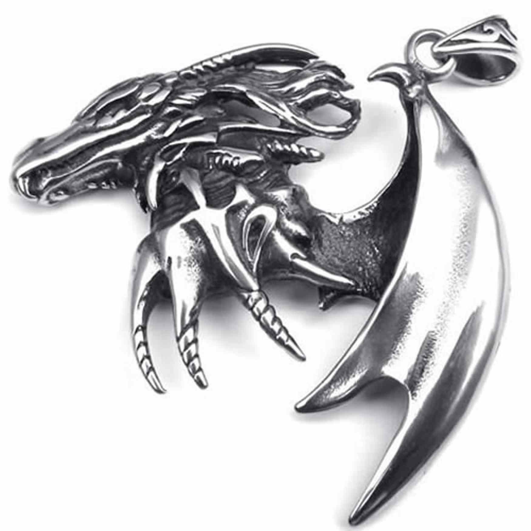 Chaîne homme dragon rétro en acier, une idée cadeau parfaite