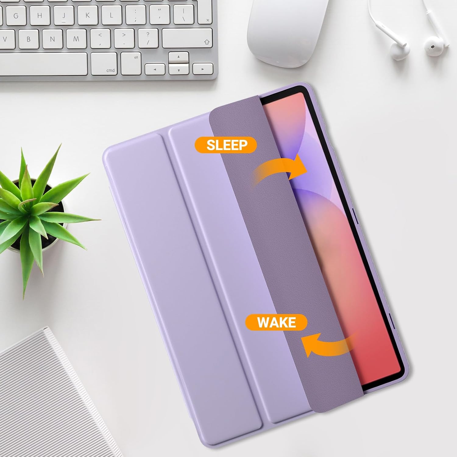 ProCase Smart Case for Galaxy Tab S10 Lite/S10 FE/S9 FE 10.9-Inch with S Pen Holder, Trifold Stand Folio Cover with Soft TPU Back for 10.9" Galaxy Tab S10 Lite/S10 FE/S9 FE -Lightpurple