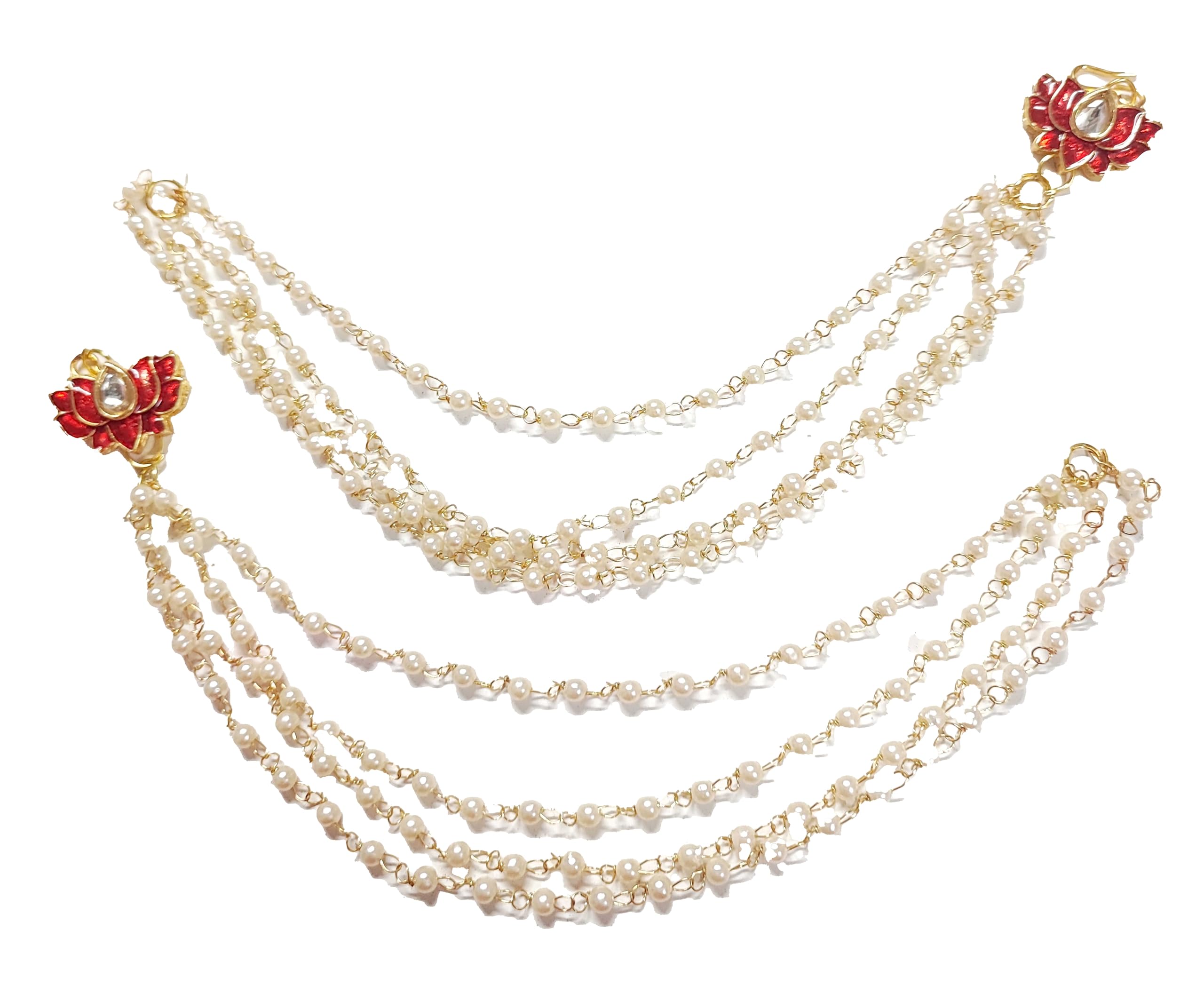 Level up point - LAYARED BEADS SAHARA with PEARL FOR EARRINGS Statement Kundan Earring & For Women and girls any occassion