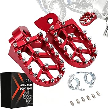 JFG RACING Dirt Bike Foot Pegs,CNC Foot Pegs Rest Pedal Footpegs for YZ65 18-23/YZ85 02-23/ YZ125 97-23/YZ250 98-23/YZ250F WR250F 01-23/YZ450F WR450F 03-23/YZ125X 17-23/YZ250X YZ250FX YZ450FX-Red