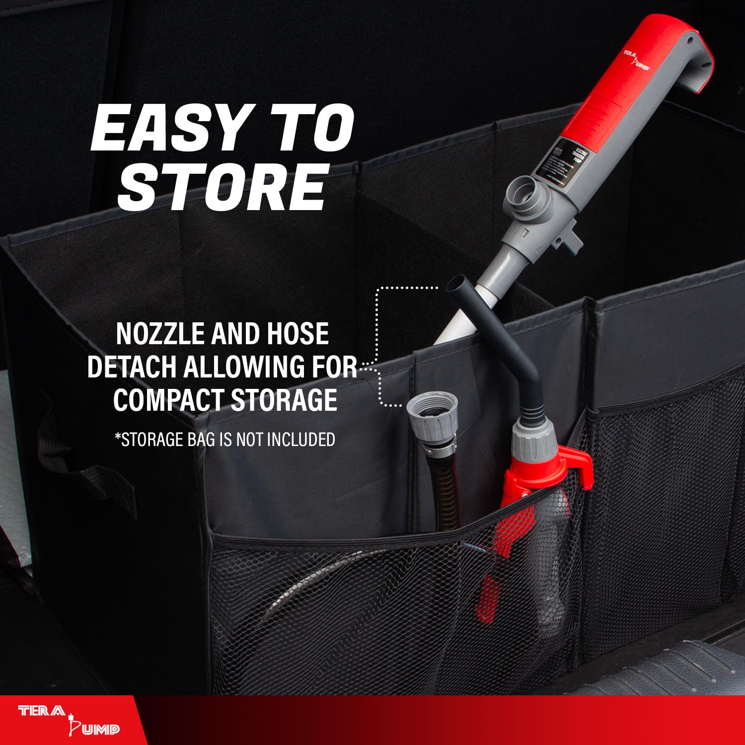 TERA PUMP Pompe à transfert rapide avec poignée de déclenchement et tuyau en vinyle de 100 cm – Débit maximal de 2,8 GPM – Alimenté par piles (2D)