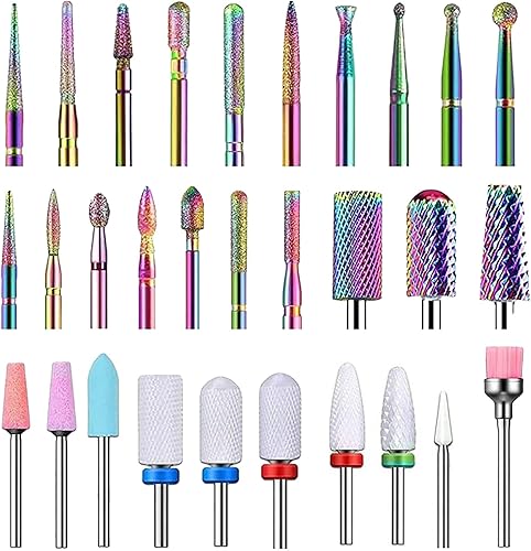 Juego de brocas de uñas de 332 pulgadas para uñas acrílicas, broca profesional de cutícula, brocas de cerámica para uñas, lijado de carburo de