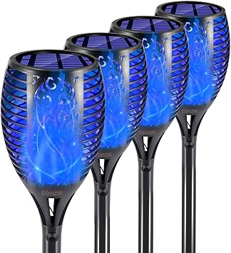 EOYIZW Solar Lights Outdoor 4 Pack, Premium 99 LEDs Solar Torch Light with Flickering Flame Outdoor Decor- IP65 Waterproof Ga