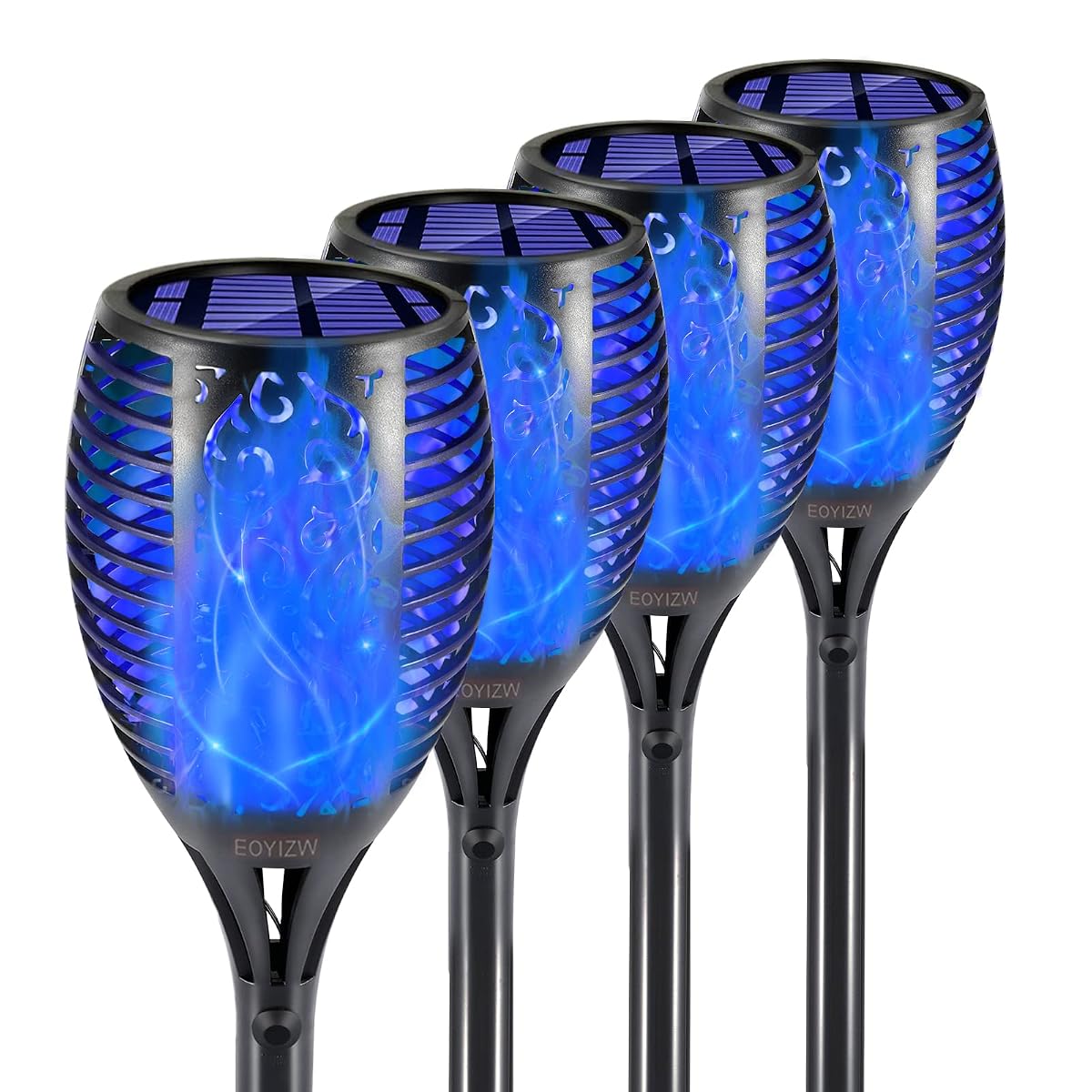 EOYIZW Solar Torch Lights, 99 LEDs, Flickering Flame, IP65 Waterproof, 4 Pack,