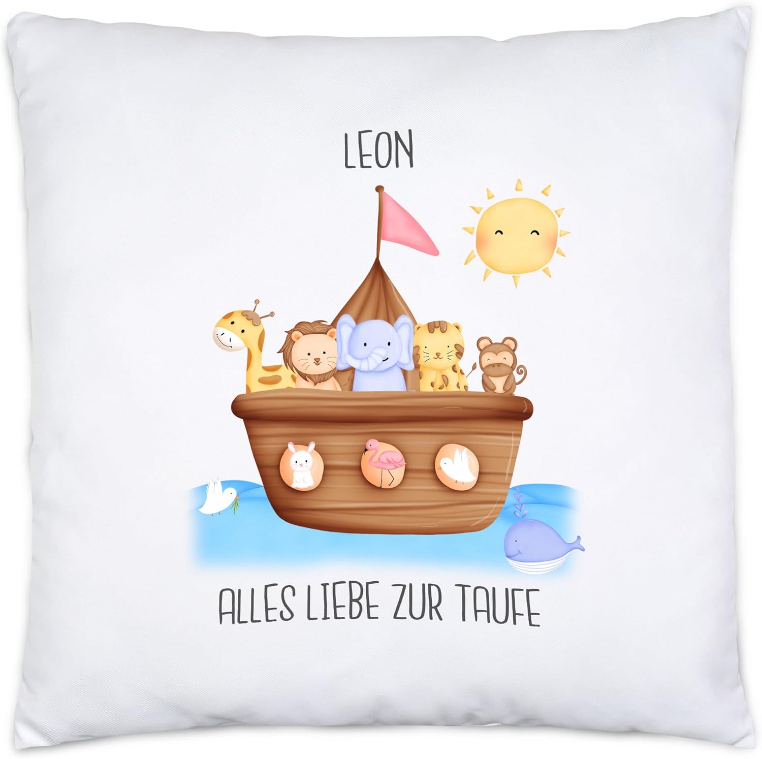 Kiddle-Design Kissen Taufe Personalisiert Taufgeschenk Arche Noah Junge ...