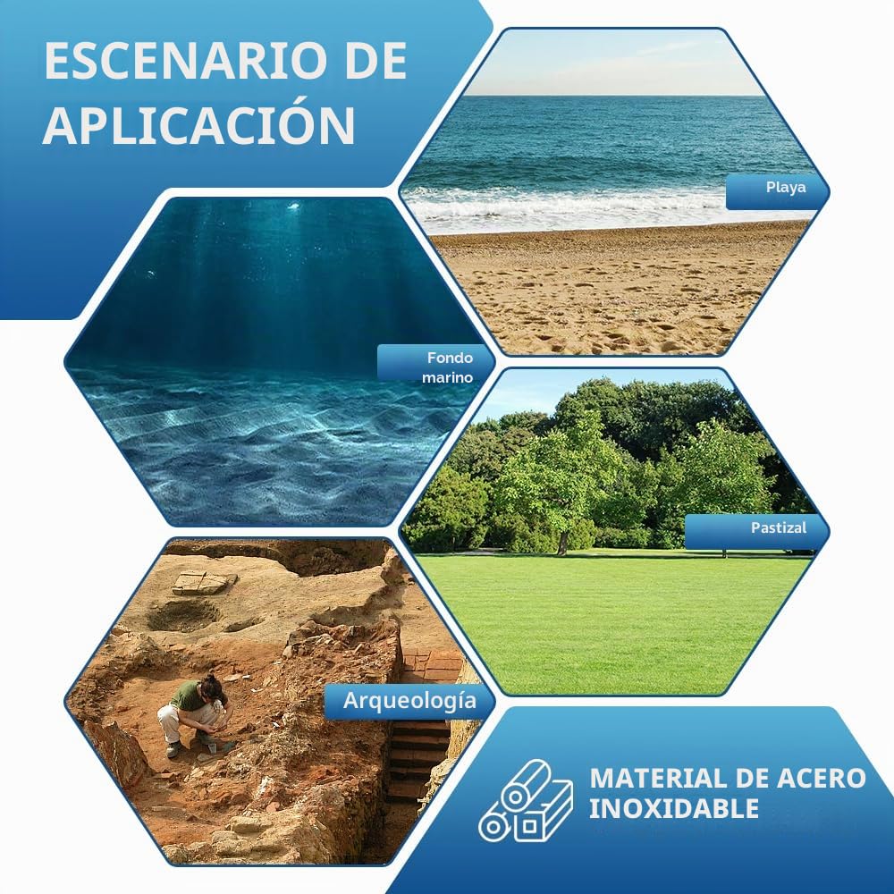 Juego de 2 Palas para Detector de Metales, Tamaño Grande y Pequeño de Acero INOX, Accesorio Versátil para Detección de Metales