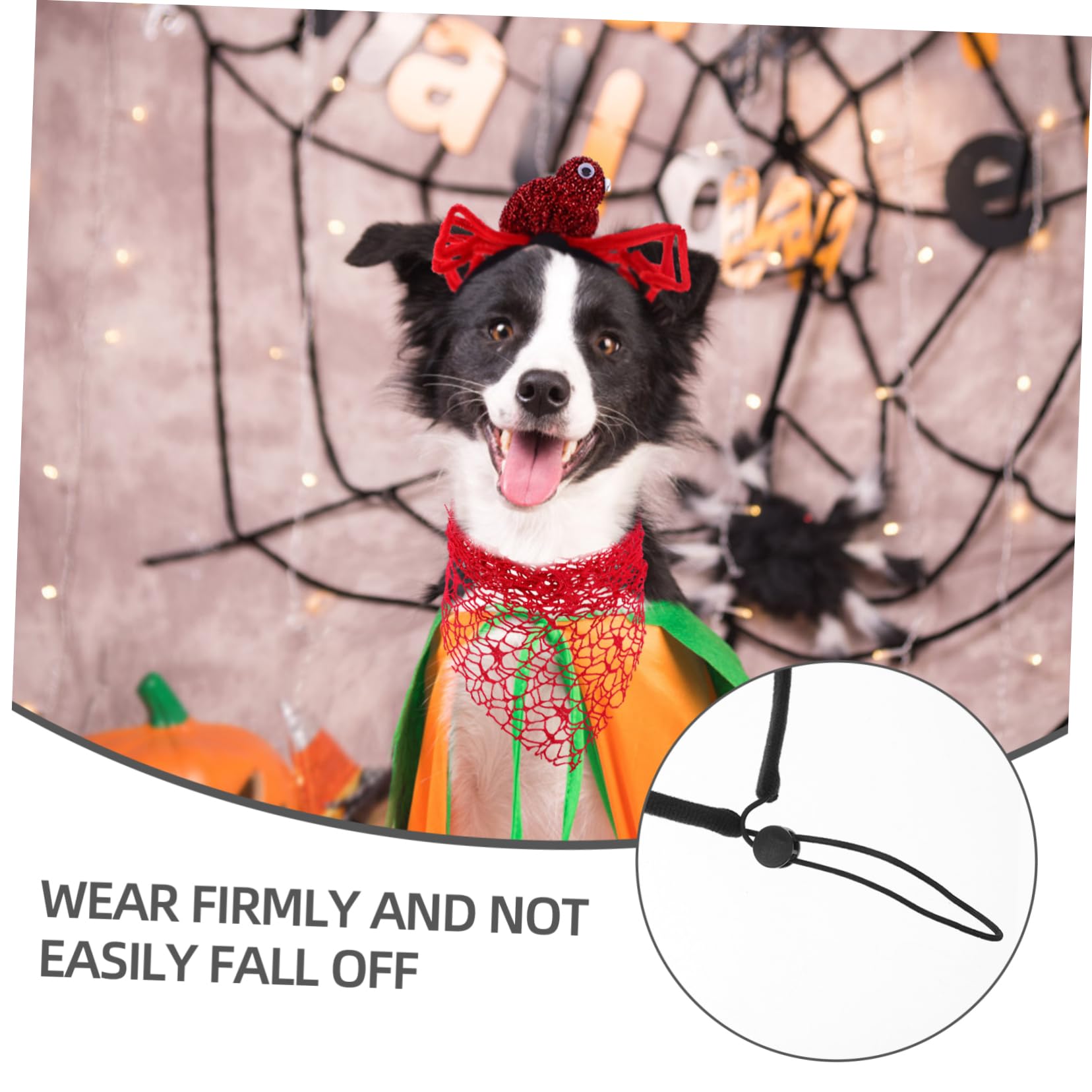 Bandana Mignon pour Chien Halloween, Lot de 2, Polyester Rouge | Bandeau Araignée, Accessoires pour Chiens Halloween, Costume Halloween pour Chien