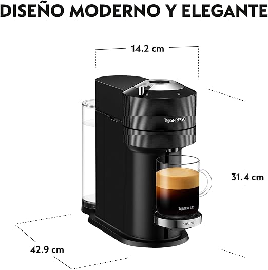 Krups Nespresso VERTUO Next XN910N - Cafetera de cápsulas, máquina café  expreso Krups, café diferentes tamaños, 5 tamaños tazas, tecnología  Centrifusion, calentamiento 30s, Wifi, Bluetooth, Negro Mate : Amazon.es:  Hogar y cocina