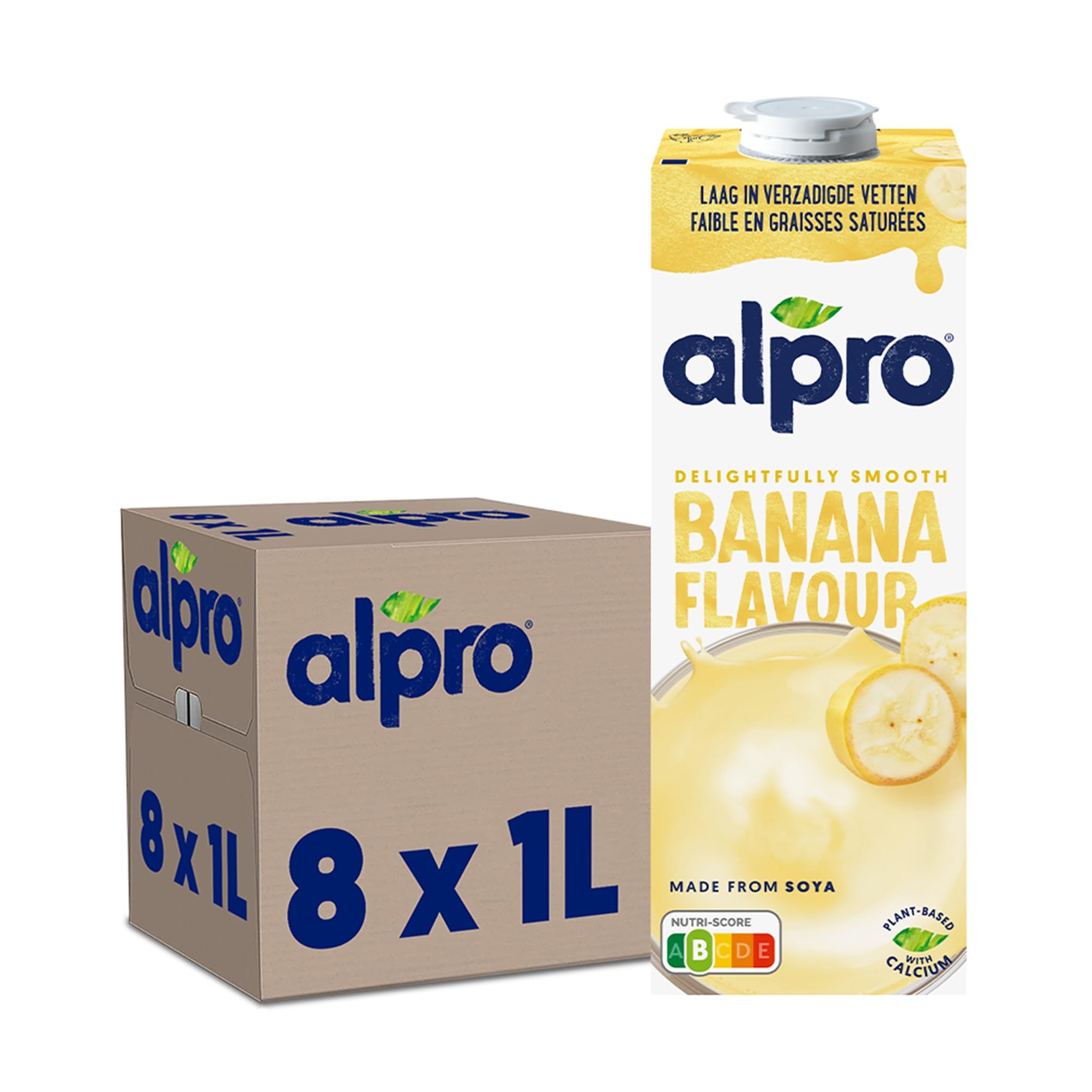 Alpro - Boisson Végétale - Soja Banane - 1L - Lot de 8x1L