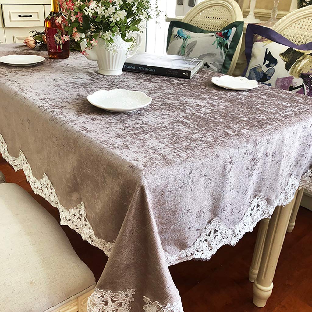 Nappe cuisine maison ronde carrée polyester unie dentelle pique-nique