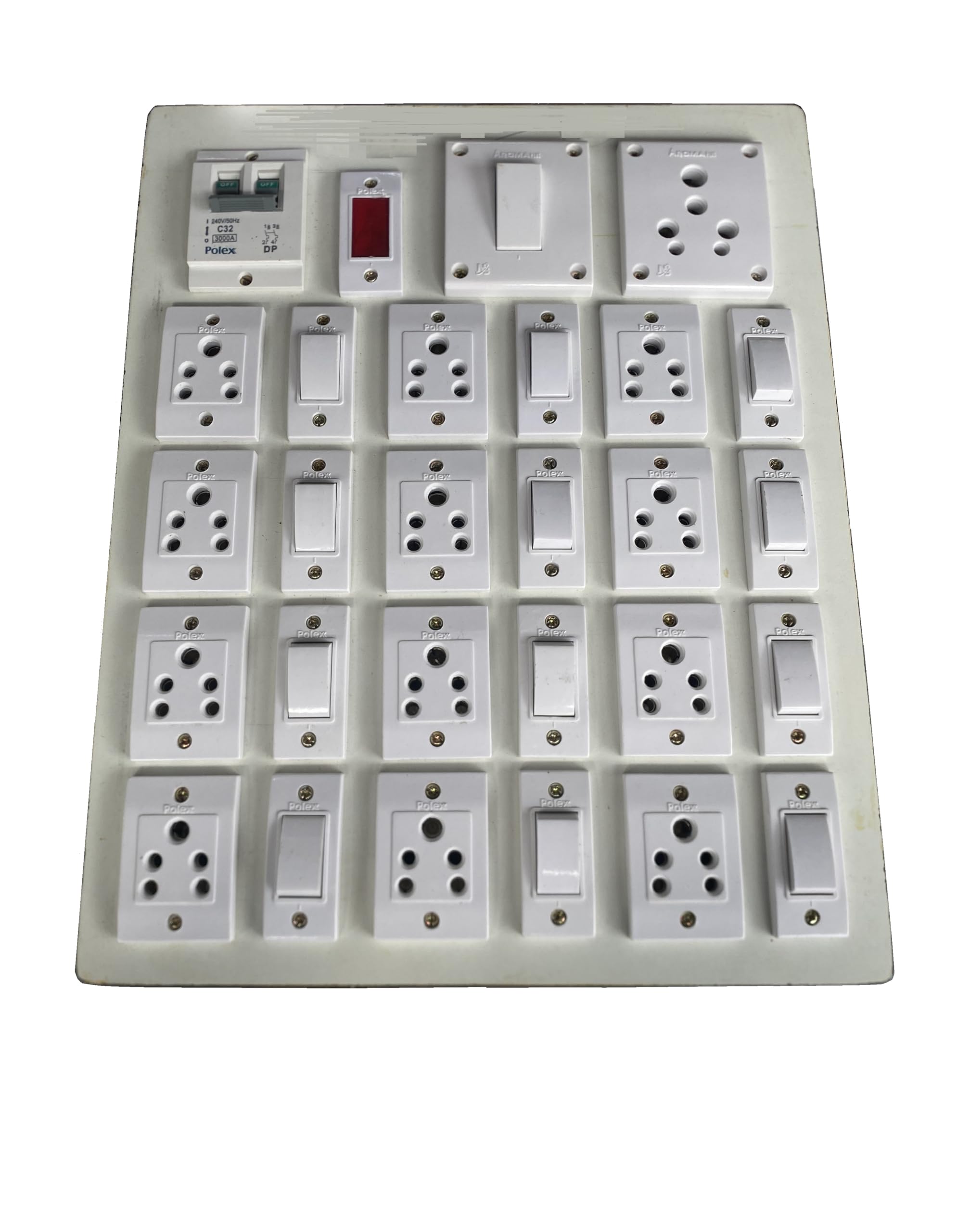 SAIFPRO Wooden Switch Board (13 Switches,13 Sockets,1 Indicator, 1 Double MCB Ready to Use