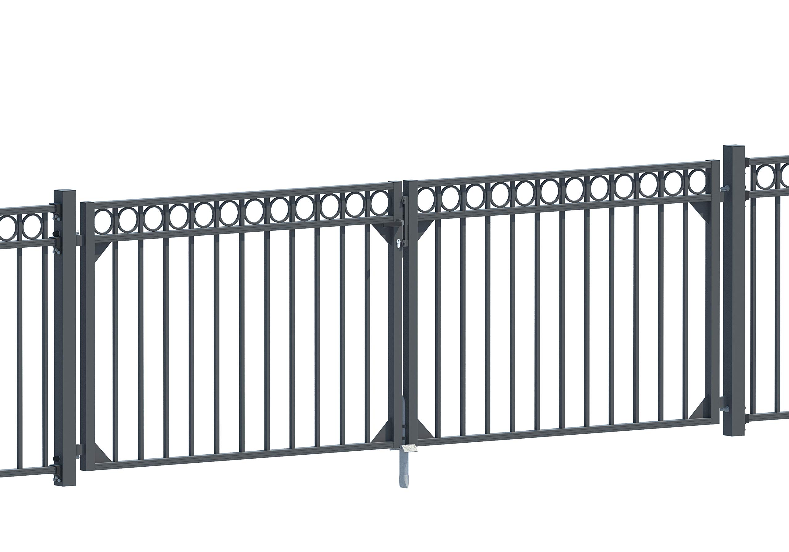 Alberts 510206 Doppeltorset Circle, zum Einbetonieren | verschiedene Höhen - wahlweise in verschiedenen Farben | anthrazit | Höhe 100 cm | Breite 3 m