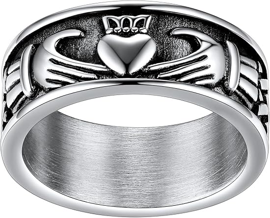 FaithHeart クラダリング 愛用 ステンレススチール/18Kゴールドメッキ レディース メンズ 結婚指輪 カスタマイズ可