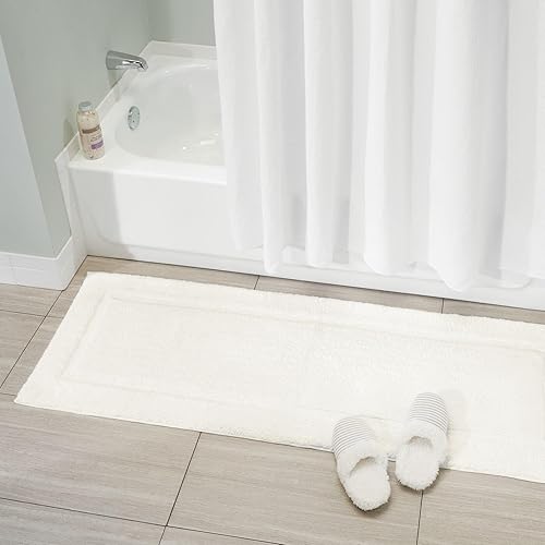 Miniatura 9 de mDesign - Alfombra de microfibra suave de poliéster, antideslizante, extra larga, afelpada y absorbente, para baño, tocador y spa, lavable a