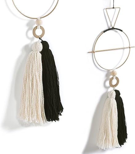 Vista 49 de IOWER Decoración bohemia de macramé para colgar en la pared, arte bohemio para pared de dormitorio, decoración de baño, cocina, borla, hogar, pared